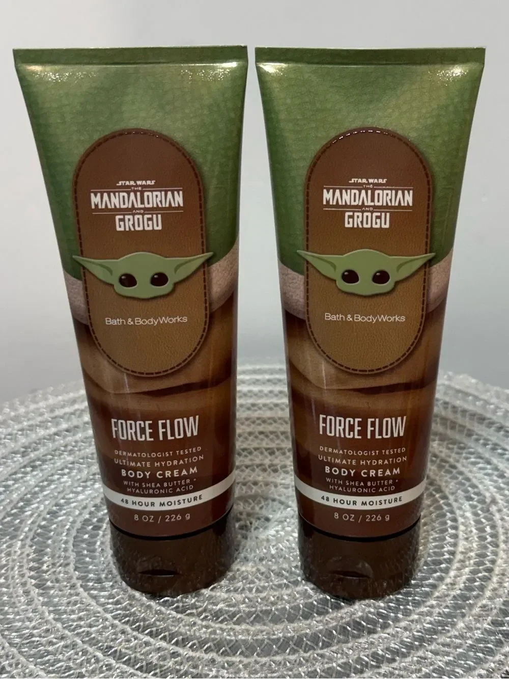 BBW Star Wars Mandalorian Grogu Force Flow Body Cream Set of 2 NWT